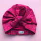 Ladies Turban Hat - Bright Pink graphic Liberty of London print in Lantana fabric - Silk & Lawn