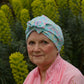 Ladies Turban Hat - Liberty of London Vintage Clara Aqua High Heels print - Silk & Lawn
