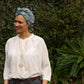 Ladies Turban Hat - Vintage Liberty of London Elysian Blue Floral print - Silk & Lawn