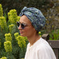 Ladies Turban Hat - Vintage Liberty of London Elysian Blue Floral print - Silk & Lawn