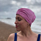 Salty Sea Knot - Swimming Cap Topper - Swim Turban - Pink Glenjade - Silk & Lawn