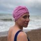 Salty Sea Knot - Swimming Cap Topper - Swim Turban - Pink Glenjade - Silk & Lawn