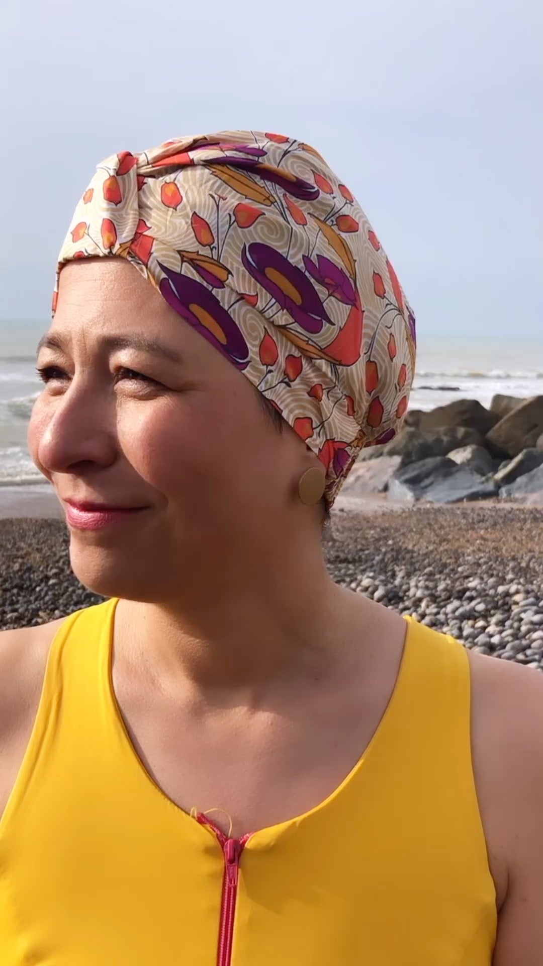 Salty Sea Knot - Swimming Cap Topper - Swim Turban - Vintage Liberty Adejade - Silk & Lawn