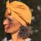 Ladies Turban Hat - Liberty of London Mustard (MEDIUM) - Silk & Lawn