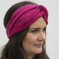 Bright Pink Graphic Twisted Turban hairband and neck scarf in Liberty of London - Silk & Lawn