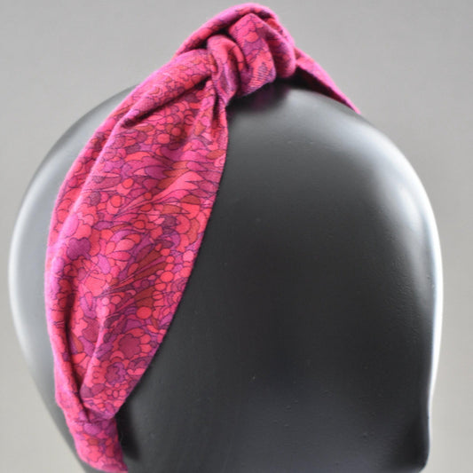 Ladies Knot Alice band - Liberty of London Bright Pink Graphic sample - Silk & Lawn