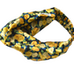 Silk Twisted Turban hairband  in Liberty of London Stone Garden Yellow Roses - 100% Silk-Satin (MEDIUM) - Silk & Lawn