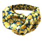 Silk Twisted Turban hairband  in Liberty of London Stone Garden Yellow Roses - 100% Silk-Satin (MEDIUM) - Silk & Lawn