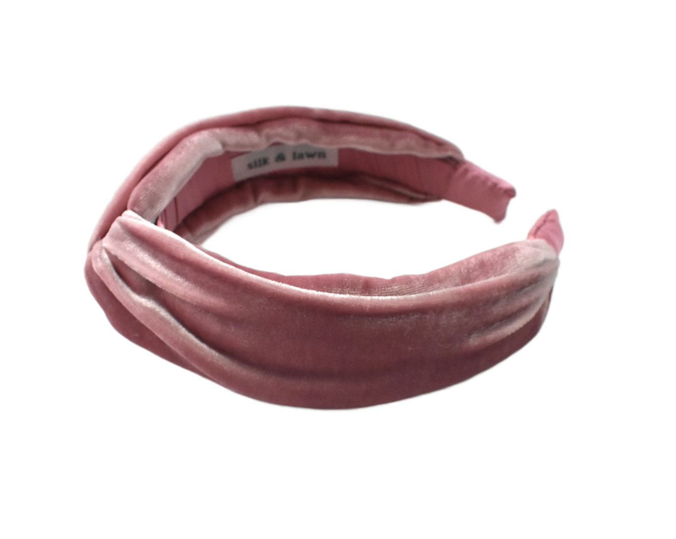 Twisted Alice head band - Dusty Pink Silk Velvet