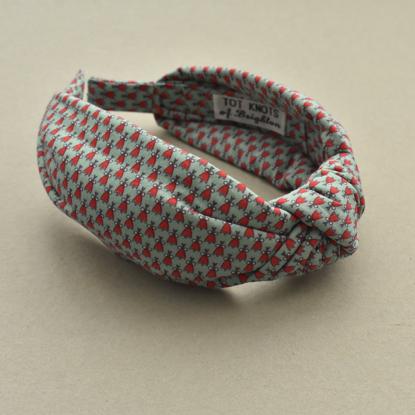 Ladies Knot Alice band - in Vintage Ditsy Bell Liberty of London Christmas print