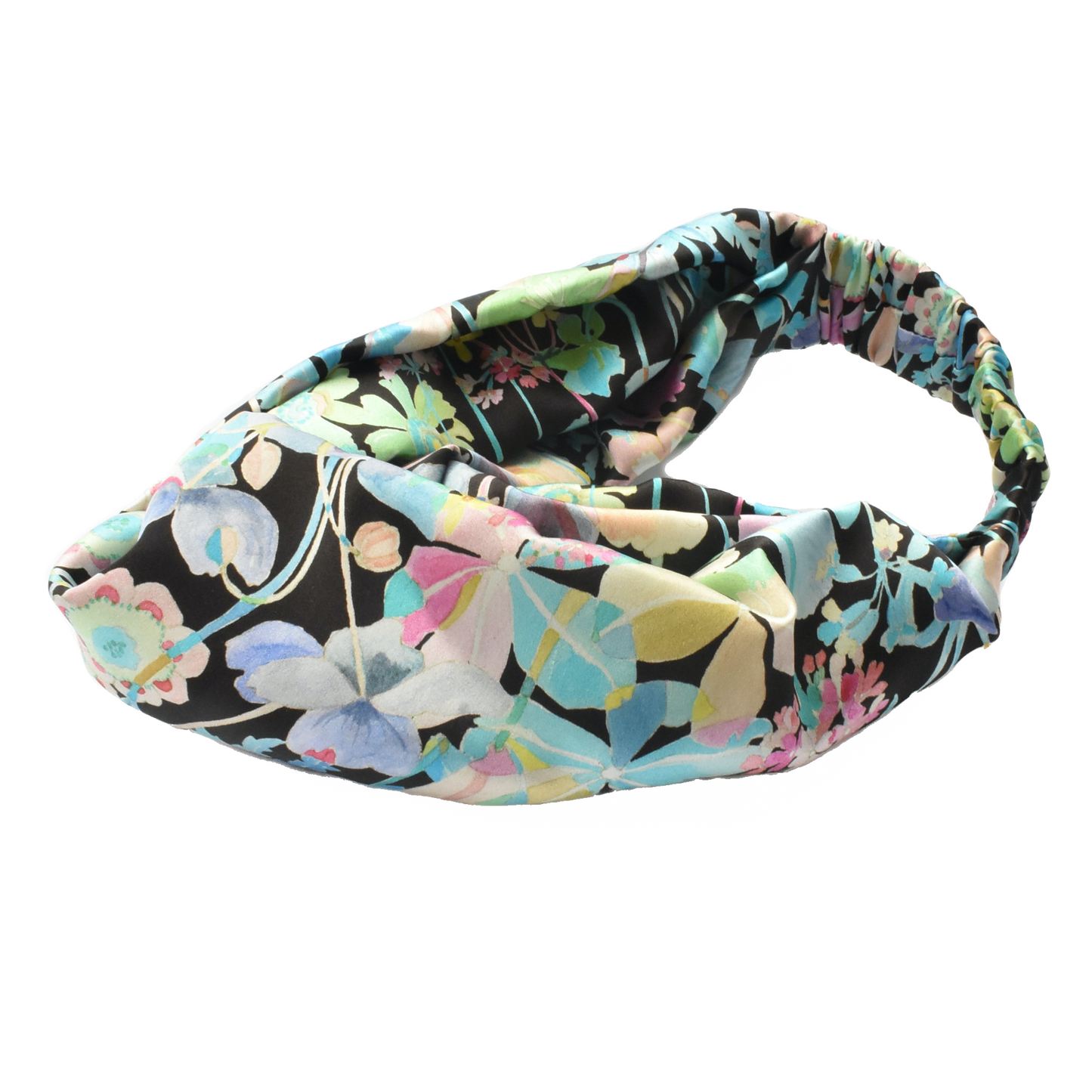 Silk Twisted Turban hairband and neck scarf in Liberty of London Spring Proposal Silk Satin - 100% silk