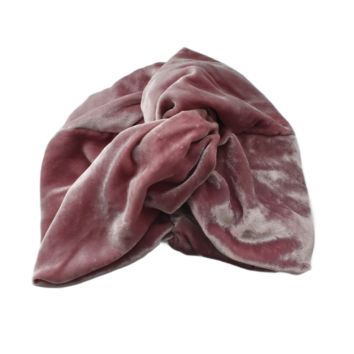 Luxury silk-velvet Twisted Turban & Head wrap - Dusty Pink
