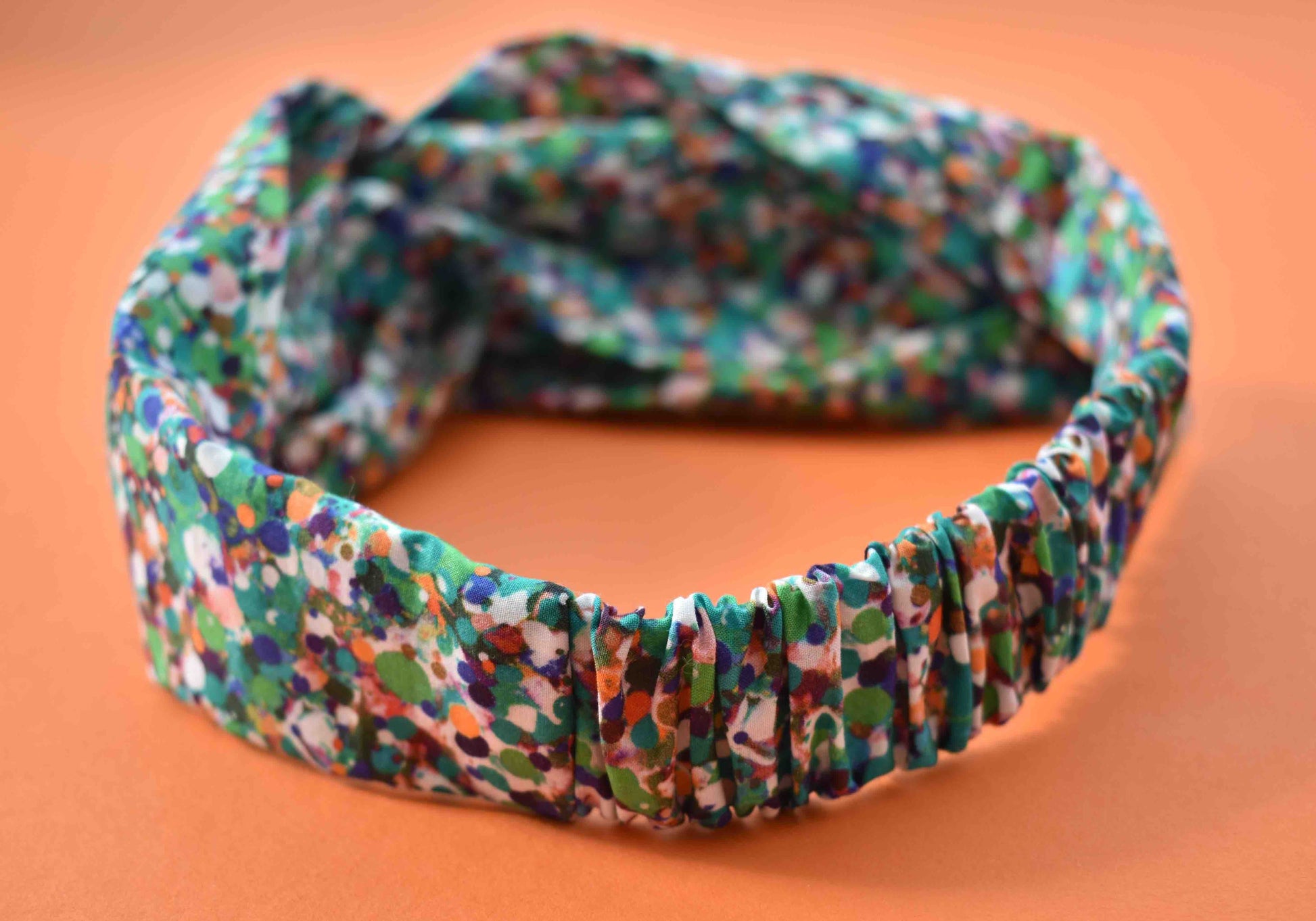 Tot Knot Twisted hairband - Green Spotty - Tot Knots of Brighton