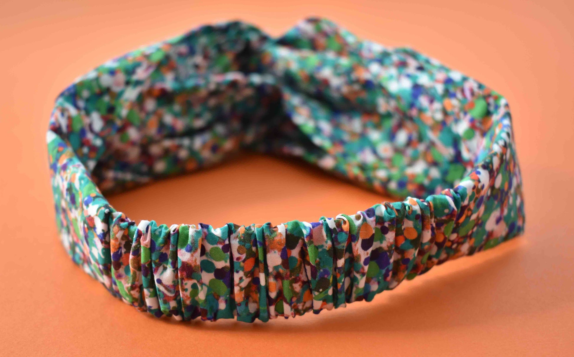 Tot Knot Twisted hairband - Green Spotty - Tot Knots of Brighton