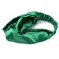Silk Twisted Turban hairband and neck scarf in Emerald Green Mulberry Silk - 100% pure silk satin - Silk & Lawn