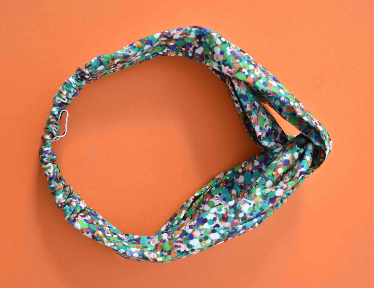 Tot Knot Twisted hairband - Green Spotty - Tot Knots of Brighton
