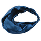Silk Twisted Turban hairband and neck scarf in Peacock Blue Mulberry Silk - 100% pure silk satin - Silk & Lawn