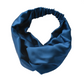 Silk Twisted Turban hairband and neck scarf in Peacock Blue Mulberry Silk - 100% pure silk satin - Silk & Lawn