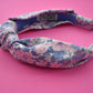 Twisted or Knot Alice band - Liberty of London Winter Rose print (TWISTED) - Silk & Lawn