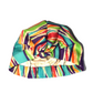 Ladies Turban Hat - Vintage 1970-80s Bright Ikat Print in Liberty of London printed - Varuna wool - Silk & Lawn