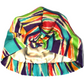 Ladies Turban Hat - Vintage 1970-80s Bright Ikat Print in Liberty of London printed - Varuna wool - Silk & Lawn