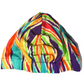 Ladies Turban Hat - Vintage 1970-80s Bright Ikat Print in Liberty of London printed - Varuna wool - Silk & Lawn