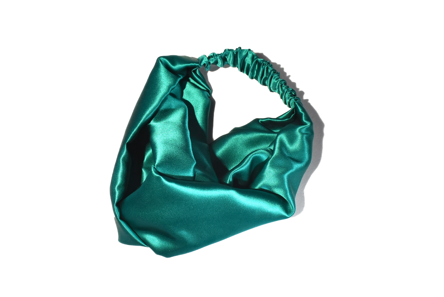 Teal Blue Silk Twisted Turban hairband and neck scarf in Mulberry Silk - 100% pure silk satin