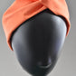 Ladies Twisted Turban Headband - Liberty of London Tangerine Orange - Silk & Lawn
