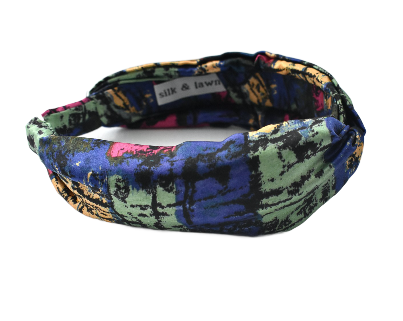 Luxury Silk Twisted Alice band - Liberty of London Althea Bright Graphic Silk Satin