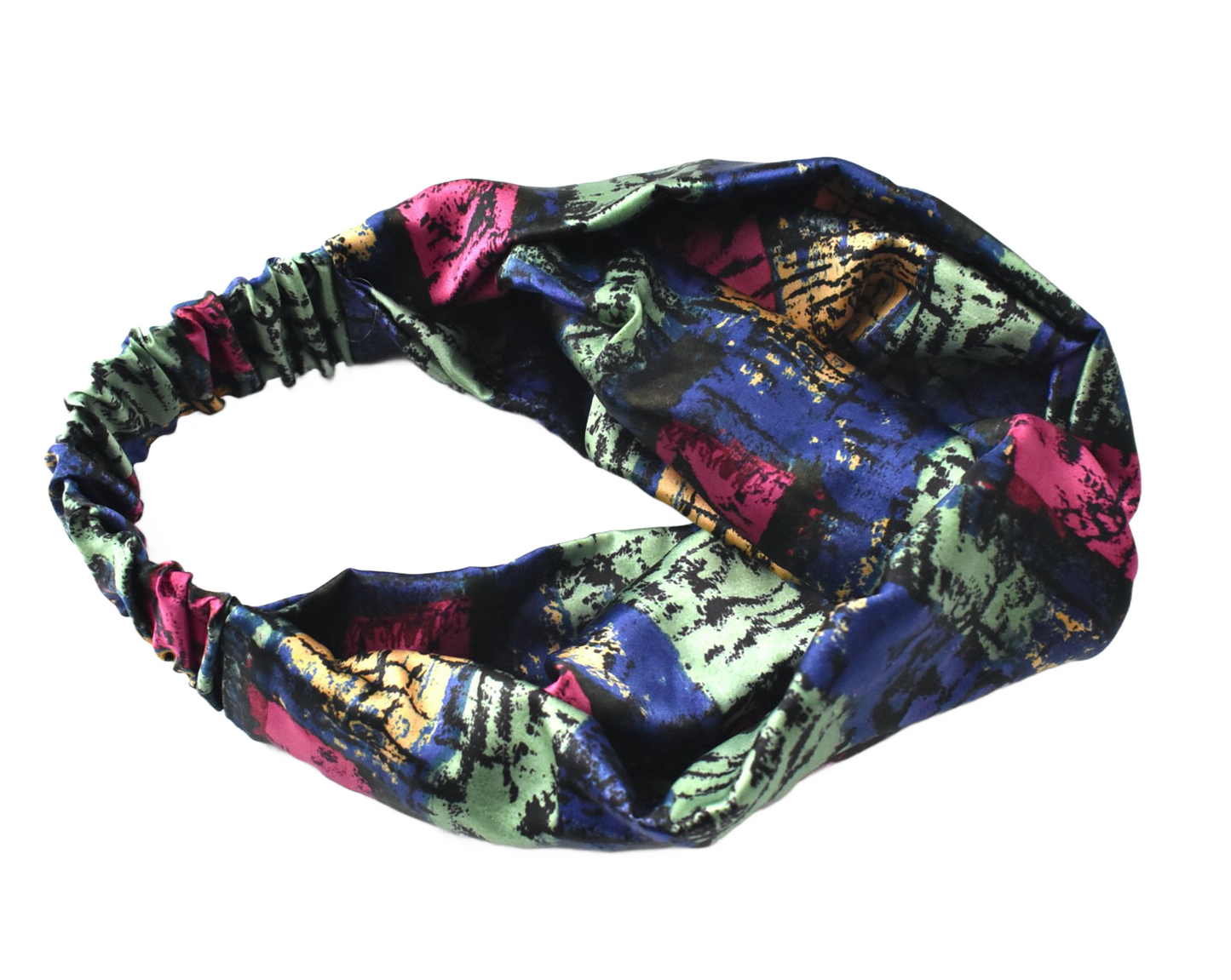 Silk Twisted Turban hairband and neck scarf in Liberty London Althea - Bright Graphic - 100% Silk-Satin