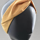 Ladies Twisted Turban Headband - Liberty of London Mustard Yellow - Silk & Lawn