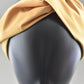 Ladies Twisted Turban Headband - Liberty of London Mustard Yellow - Silk & Lawn