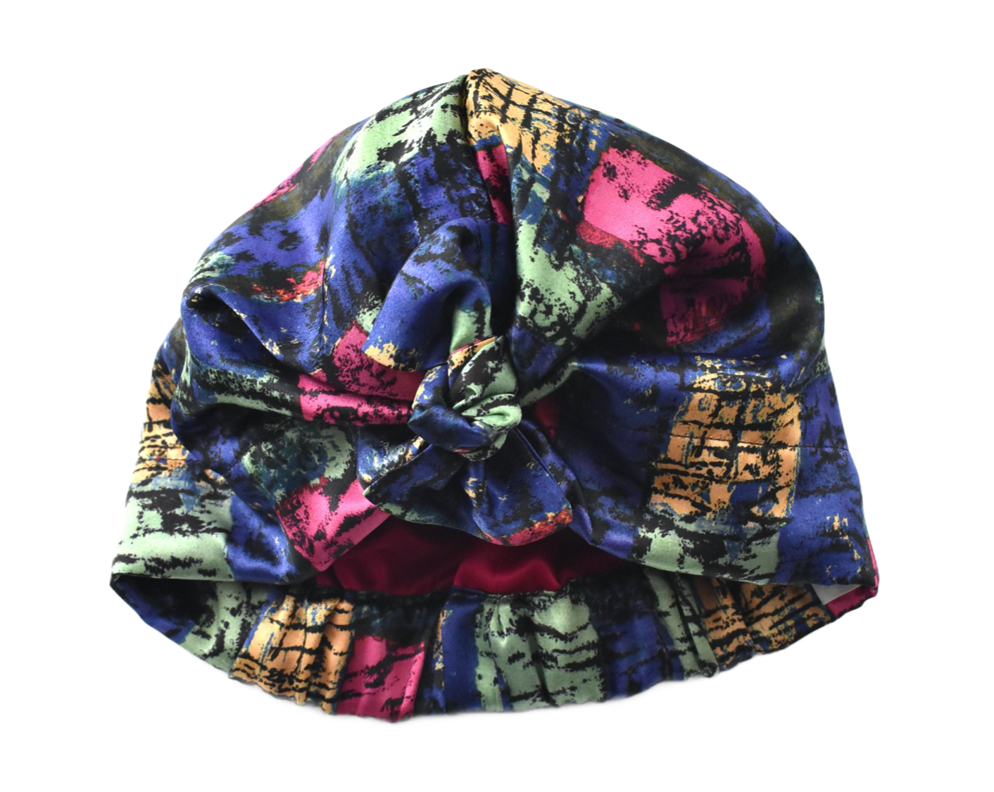 Luxury Silk Turban & Head wrap - Liberty of London Artist Althea Bright Graphic 100% Silk-Satin