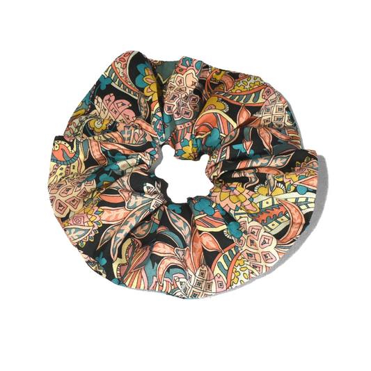 Scrunchie -  Liberty of London Pink Pineapple Paisley - Silk & Lawn