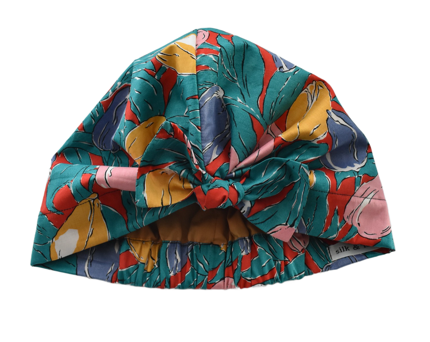 Ladies Turban Hat - Vintage Liberty of London Tulip - Bright floral