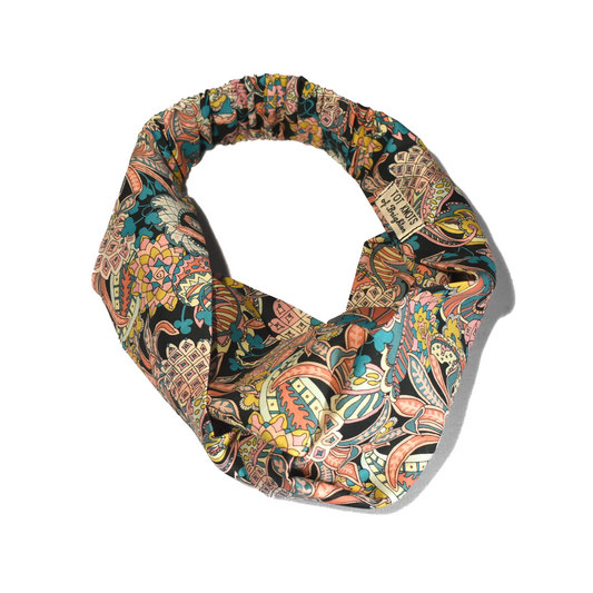 Twisted Turban Headband - Liberty of London Pink Pineapple Paisley - Silk & Lawn