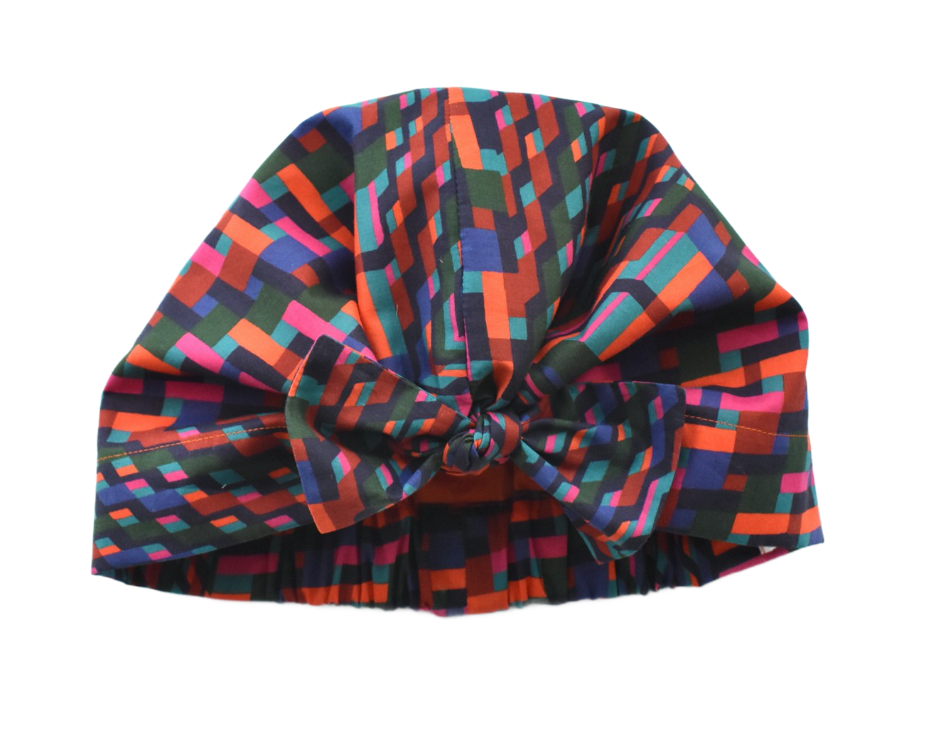 SMALL & cotton lined Turban Hat - Liberty of London Ziggy - Graphic bright print