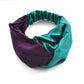 Aubergine & Turquoise Split Twisted Turban hairband and neck scarf in Mulberry Silk - 100% pure silk satin - Silk & Lawn