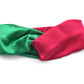 Green and Fuchsia Pink Split Twisted Turban hairband and neck scarf in Mulberry Silk - 100% pure silk satin - Silk & Lawn