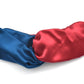 Blue & Red Split Twisted Turban hairband and neck scarf in Mulberry Silk - 100% pure silk satin - Silk & Lawn