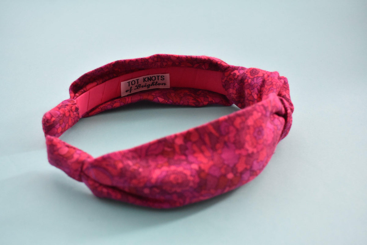 Ladies Knot Alice band - Liberty of London Bright Pink Graphic sample - Silk & Lawn