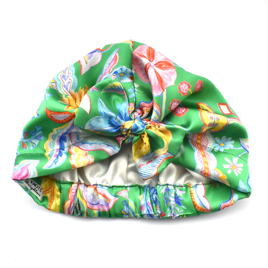 Luxury Silk Turban & Head wrap - Liberty of London Artist Garden of Reverie printed silk satin