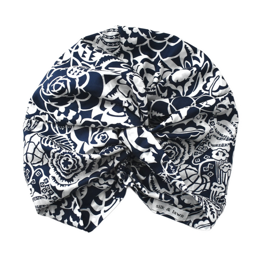 Little Susan Turban Hat - Graphic Navy Gatsby print by Liberty of London
