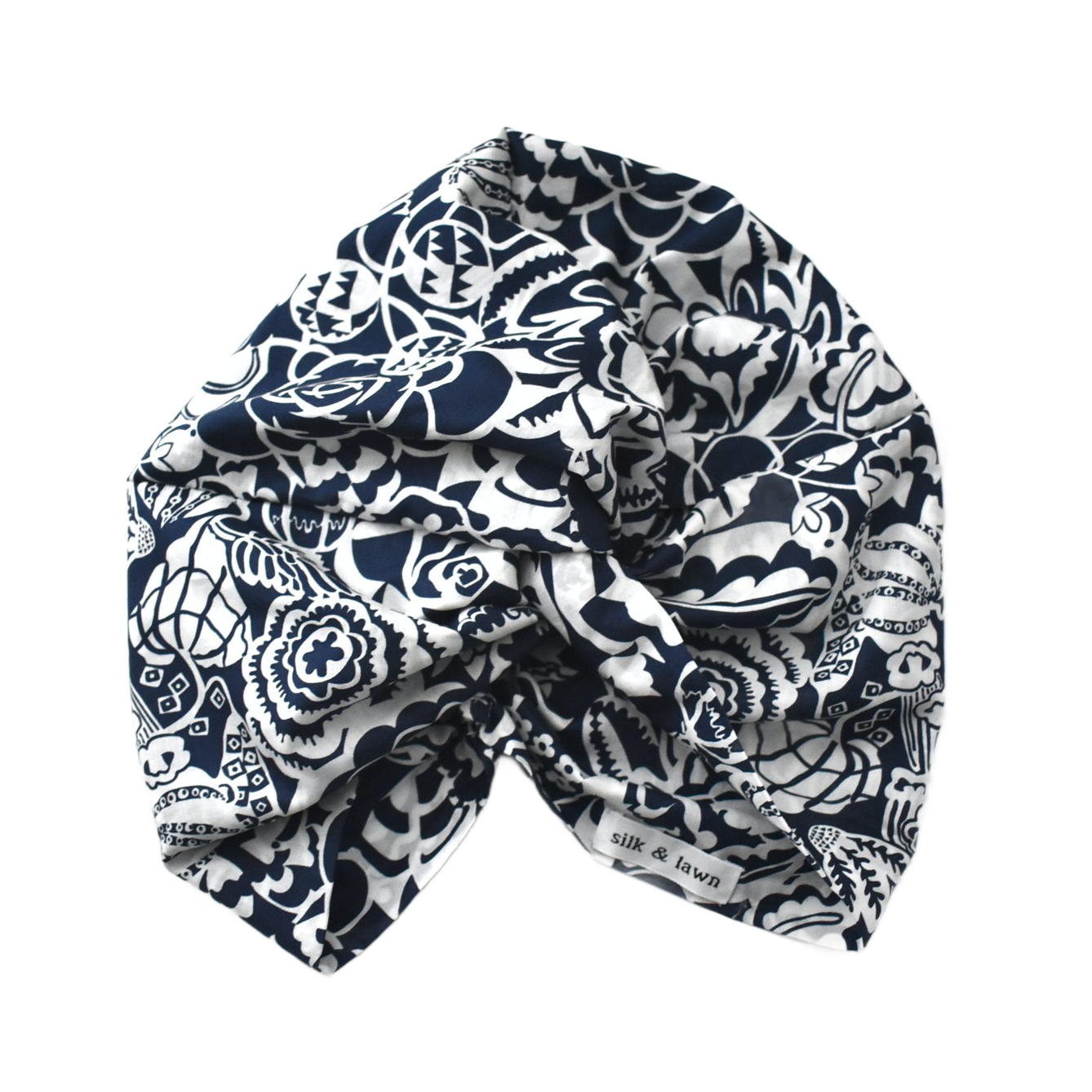Little Susan Turban Hat - Graphic Navy Gatsby print by Liberty of London