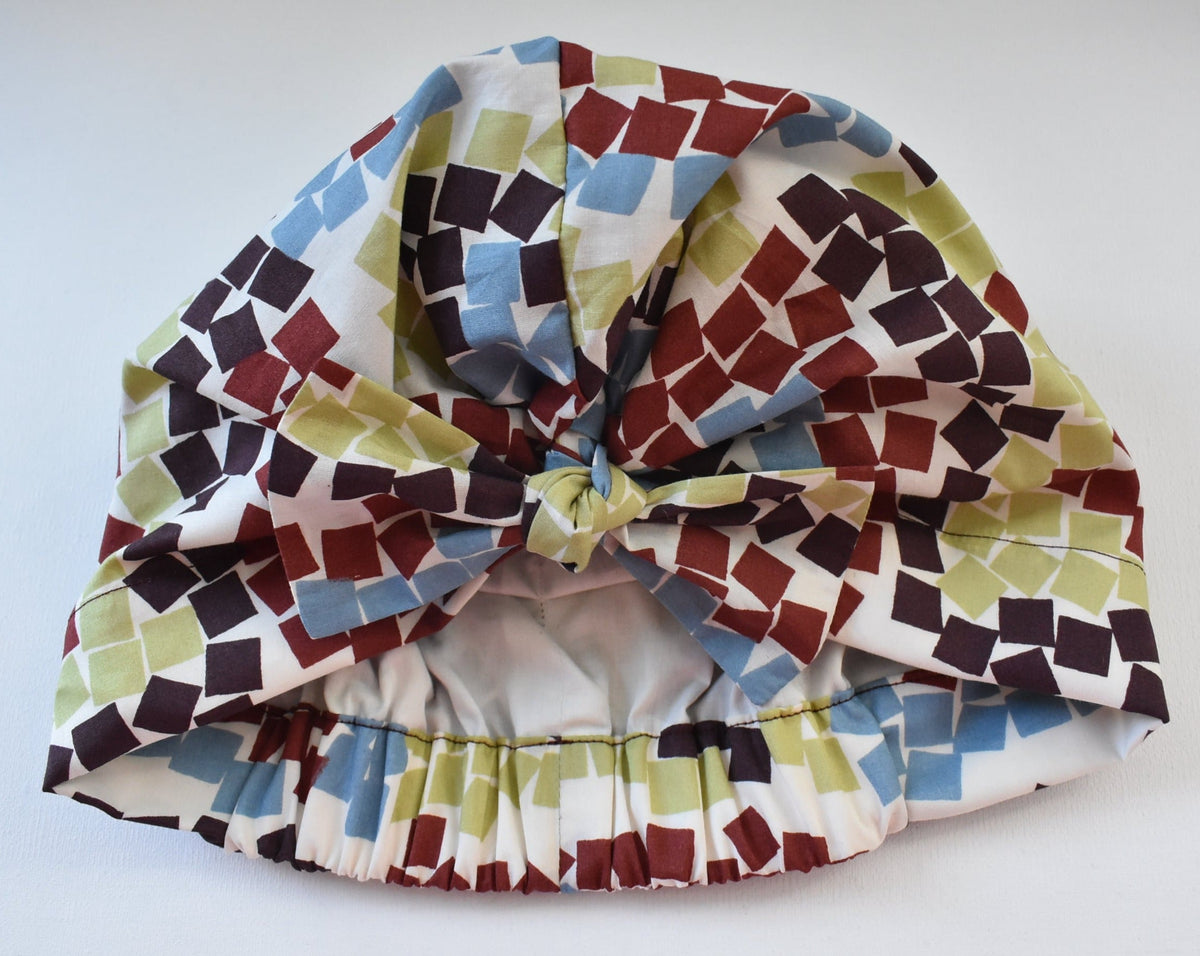 Small Ladies Turban Hat - Liberty of London Winter print - Silk & Lawn