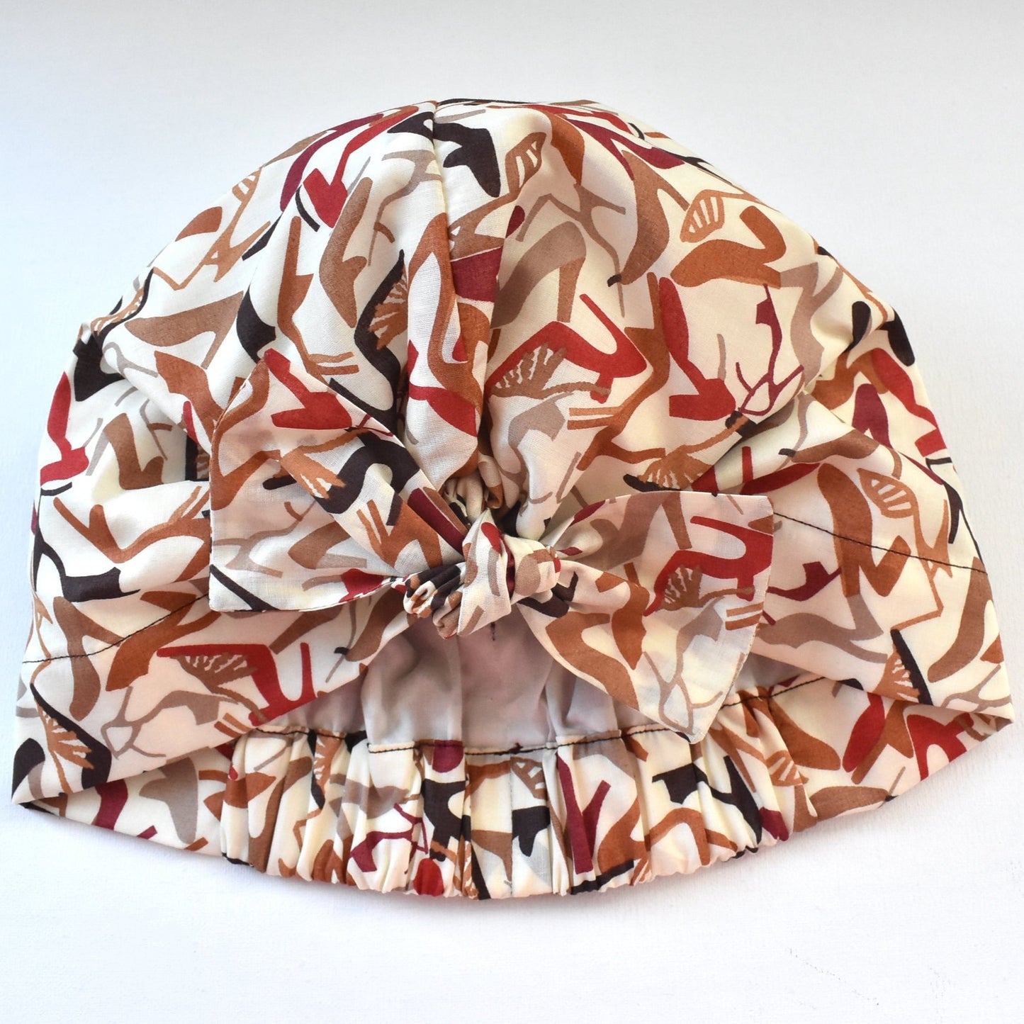 Ladies Turban Hat - Liberty of London Clara Cream Heels print