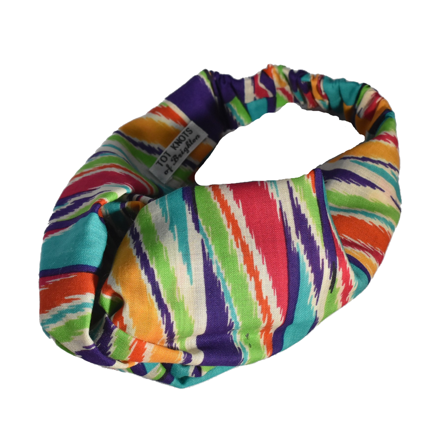 Twisted Turban hairband - Vintage Liberty of London Bright Multicolour Ikat Graphic in Varuna wool