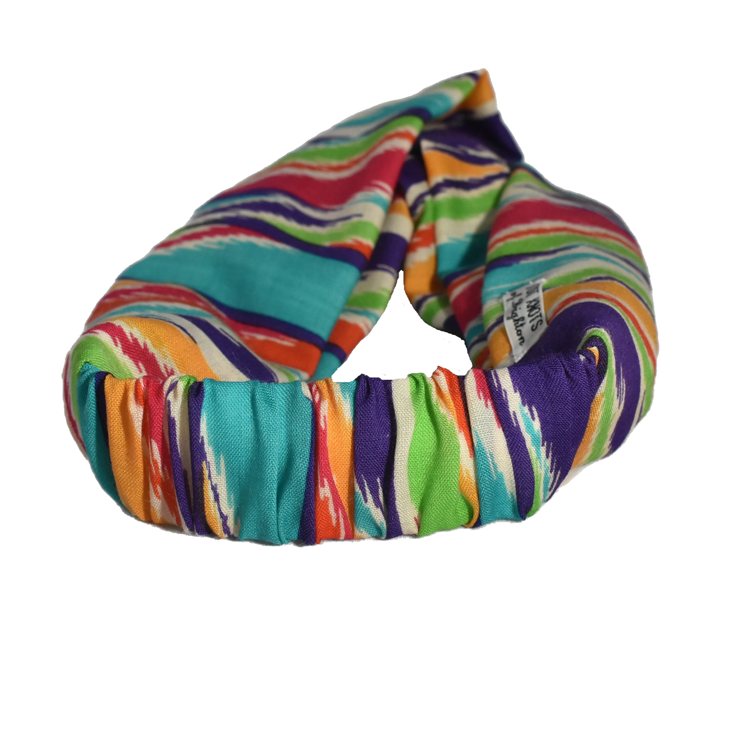 Twisted Turban hairband - Vintage Liberty of London Bright Multicolour Ikat Graphic in Varuna wool