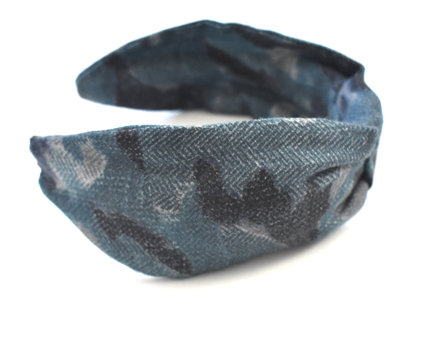 Wide Bow Alice headband - Liberty of London Vintage Blue Sybil Campbell Abstract