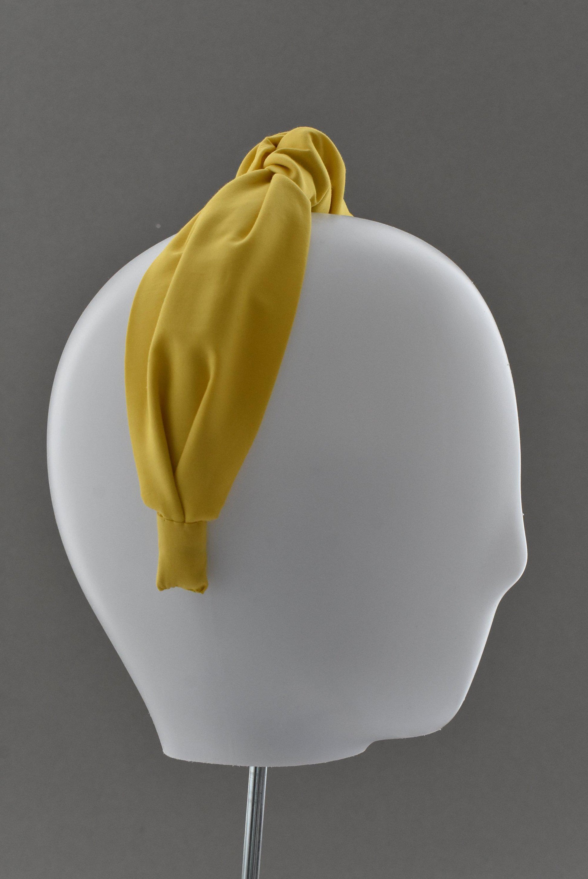 Ladies Tot Knot Alice band - Liberty of London Bright Yellow - Tot Knots of Brighton